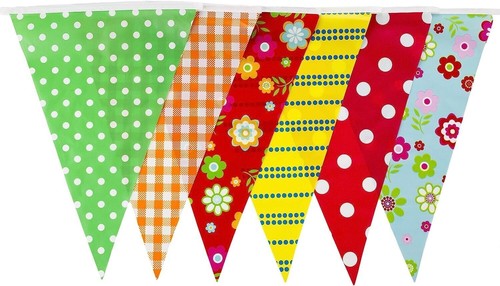 Bunte wimpelkette shabby chic - shabby,