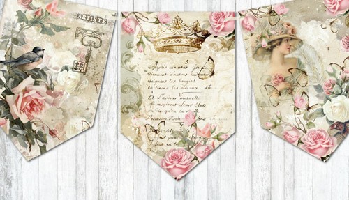 Vintage stil shabby chic - chic, rosa